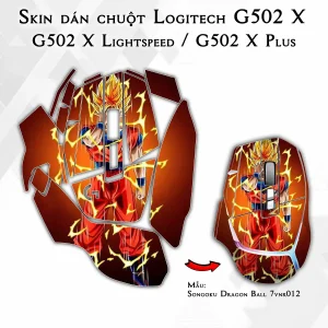 Skin dán chuột Logitech G502 X mẫu Songoku Dragon Ball 7vnr012