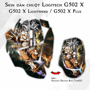Skin dán chuột Logitech G502 X mẫu Songoku Dragon Ball 7vnr021