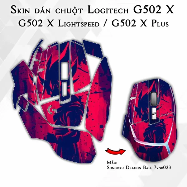Skin dán chuột Logitech G502 X mẫu Songoku Dragon Ball 7vnr023