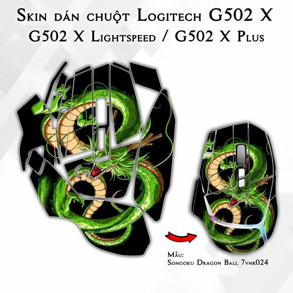 Skin dán chuột Logitech G502 X mẫu Songoku Dragon Ball 7vnr024