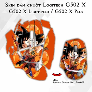 Skin dán chuột Logitech G502 X mẫu Songoku Dragon Ball 7vnr027