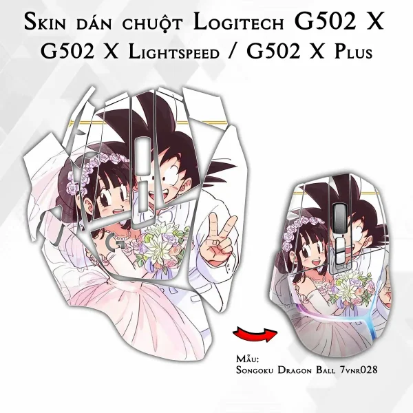 Skin dán chuột Logitech G502 X mẫu Songoku Dragon Ball 7vnr028