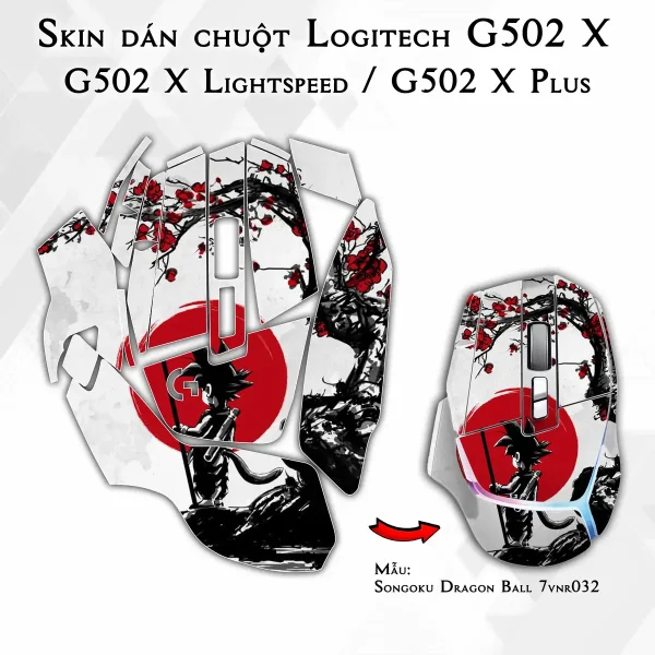 Skin dán chuột Logitech G502 X mẫu Songoku Dragon Ball 7vnr032