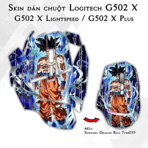 Skin dán chuột Logitech G502 X mẫu Songoku Dragon Ball 7vnr035