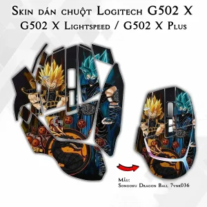 Skin dán chuột Logitech G502 X mẫu Songoku Dragon Ball 7vnr036