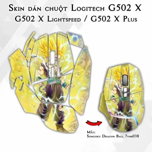 Skin dán chuột Logitech G502 X mẫu Songoku Dragon Ball 7vnr038