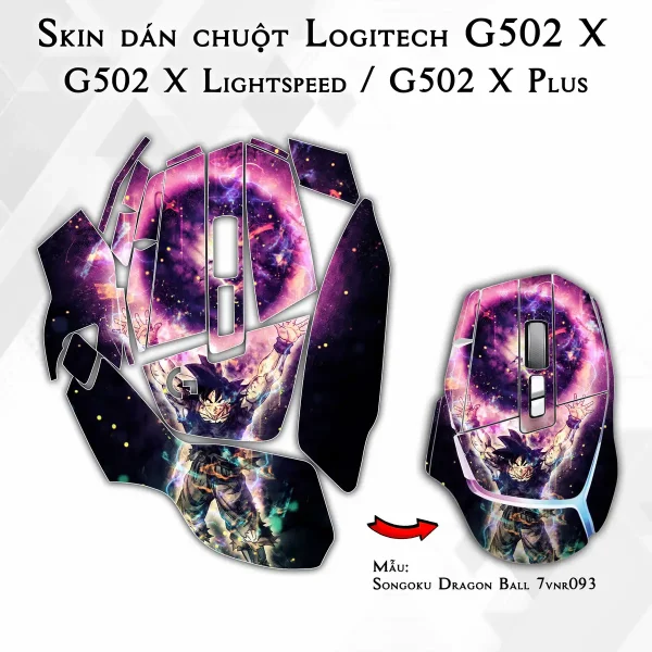 Skin dán chuột Logitech G502 X mẫu Songoku Dragon Ball 7vnr093