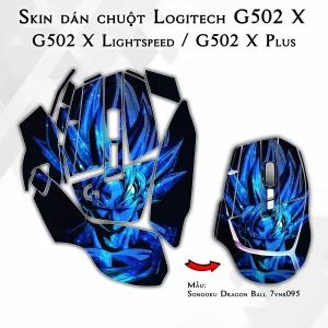 Skin dán chuột Logitech G502 X mẫu Songoku Dragon Ball 7vnr095