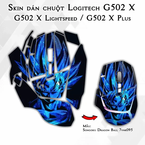 Skin dán chuột Logitech G502 X mẫu Songoku Dragon Ball 7vnr095