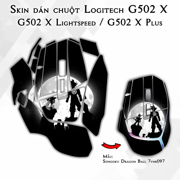 Skin dán chuột Logitech G502 X mẫu Songoku Dragon Ball 7vnr097