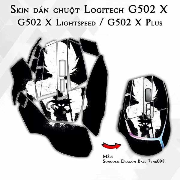 Skin dán chuột Logitech G502 X mẫu Songoku Dragon Ball 7vnr098