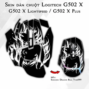 Skin dán chuột Logitech G502 X mẫu Songoku Dragon Ball 7vnr099
