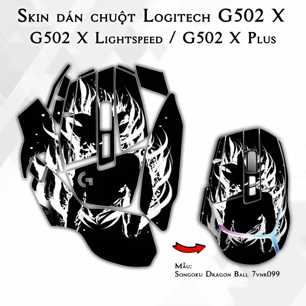 Skin dán chuột Logitech G502 X mẫu Songoku Dragon Ball 7vnr099