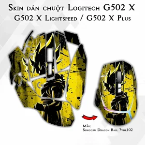 Skin dán chuột Logitech G502 X mẫu Songoku Dragon Ball 7vnr102