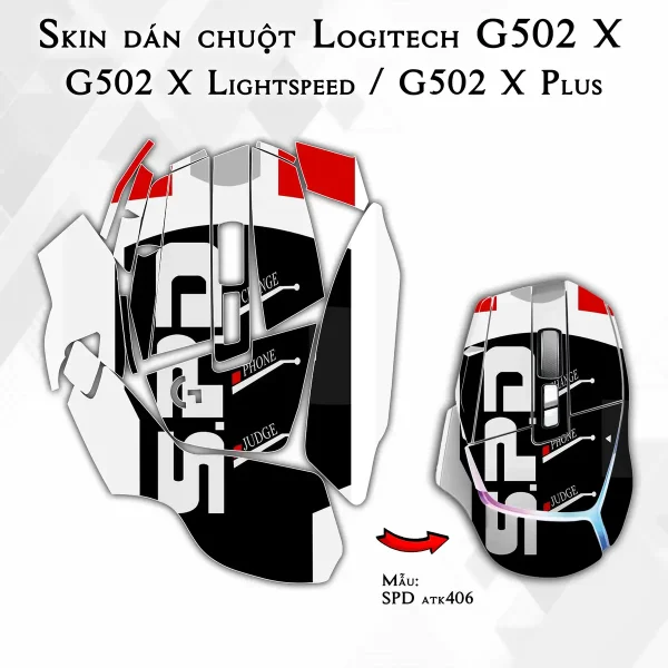Skin dán chuột Logitech G502 X mẫu SPD atk406