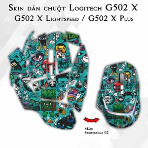 Skin dán chuột Logitech G502 X mẫu Stickerbomb 02