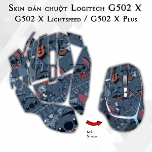 Skin dán chuột Logitech G502 X mẫu Stitch