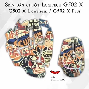 Skin dán chuột Logitech G502 X mẫu Superman KFC