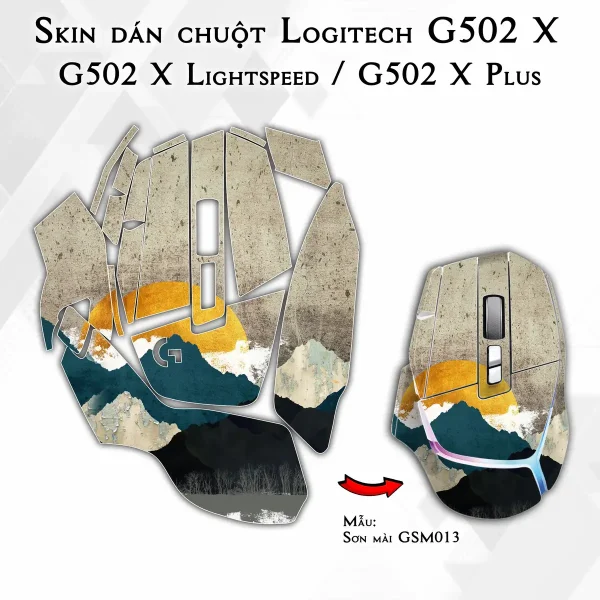 Skin dán chuột Logitech G502 X mẫu Sơn mài GSM013