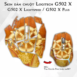 Skin dán chuột Logitech G502 X mẫu Tam Chuyển Pháp Luân lsm067