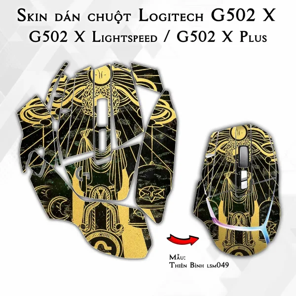 Skin dán chuột Logitech G502 X mẫu Thiên Bình lsm049