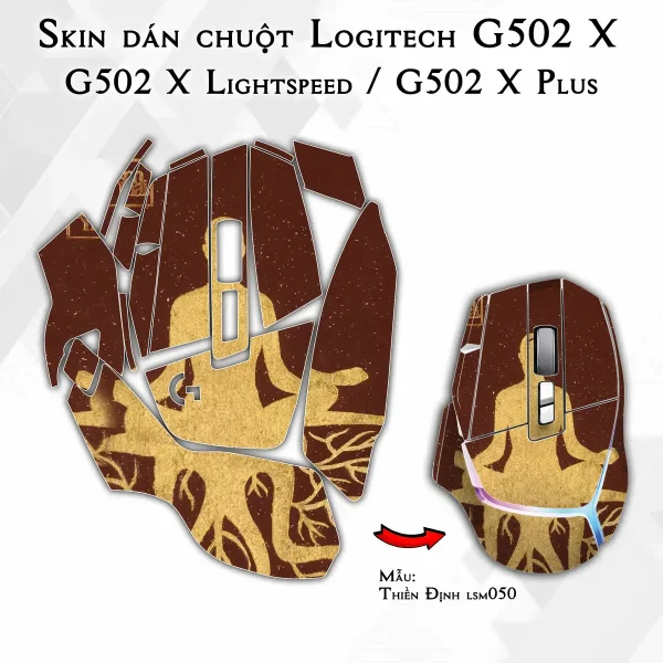 Skin dán chuột Logitech G502 X mẫu Thiền Định lsm050