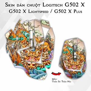 Skin dán chuột Logitech G502 X mẫu Thần Sư Trấn Hải