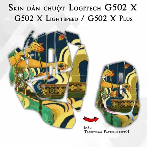 Skin dán chuột Logitech G502 X mẫu Traditional Patterns patt01