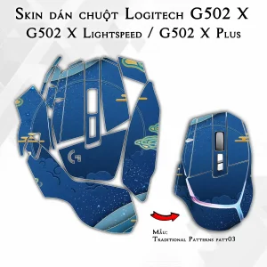 Skin dán chuột Logitech G502 X mẫu Traditional Patterns patt03