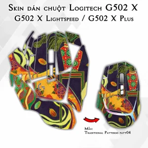 Skin dán chuột Logitech G502 X mẫu Traditional Patterns patt04