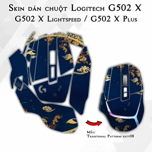 Skin dán chuột Logitech G502 X mẫu Traditional Patterns patt08