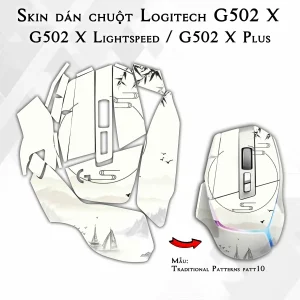 Skin dán chuột Logitech G502 X mẫu Traditional Patterns patt10