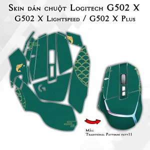 Skin dán chuột Logitech G502 X mẫu Traditional Patterns patt11