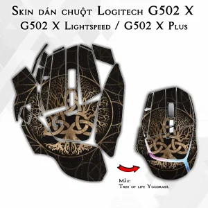 Skin dán chuột Logitech G502 X mẫu Tree of life Yggdrasil