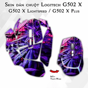 Skin dán chuột Logitech G502 X mẫu TrippyWeed