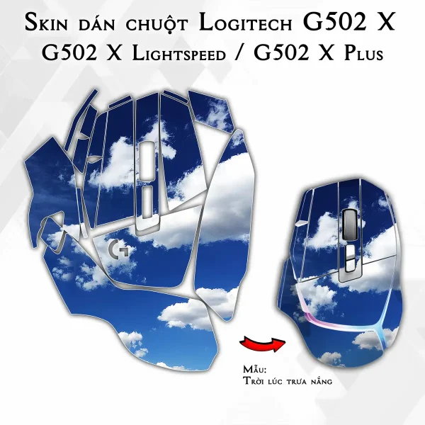 Skin dán chuột Logitech G502 X mẫu Trời lúc trưa nắng
