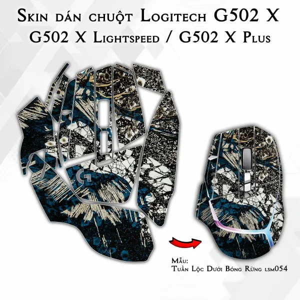 Skin dán chuột Logitech G502 X mẫu Tuần Lộc Dưới Bóng Rừng lsm054