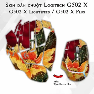 Skin dán chuột Logitech G502 X mẫu Tịnh Khách Hoa