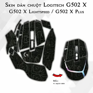 Skin dán chuột Logitech G502 X mẫu vi mạch đen