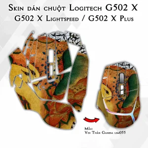 Skin dán chuột Logitech G502 X mẫu Voi Thần Ganesa lsm055