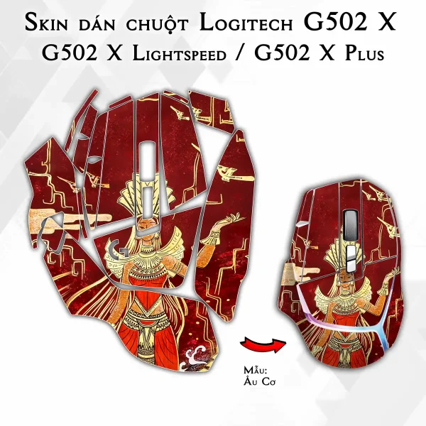 Skin dán chuột Logitech G502 X mẫu Âu Cơ