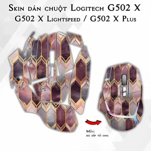 Skin dán chuột Logitech G502 X mẫu đá xếp tổ ong