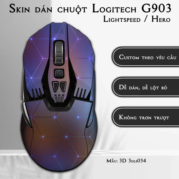 Skin dán chuột Logitech G903 mẫu 3D 3dls034