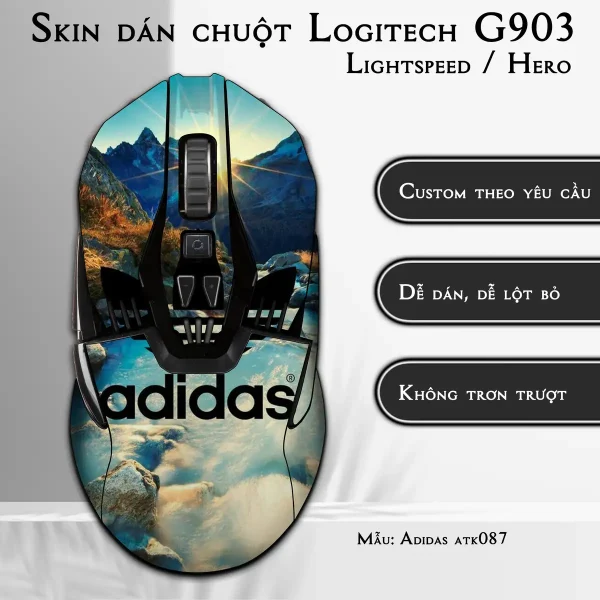 Skin dán chuột Logitech G903 mẫu Adidas atk087