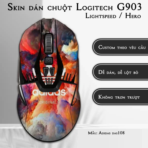 Skin dán chuột Logitech G903 mẫu Adidas das108
