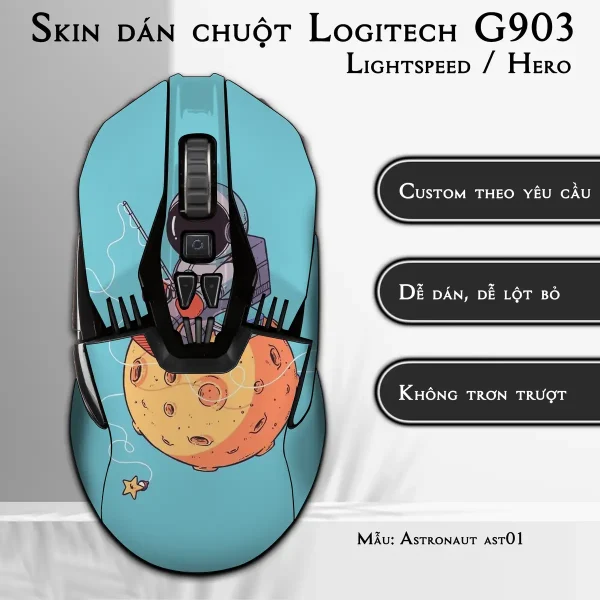 Skin dán chuột Logitech G903 mẫu Astronaut ast01