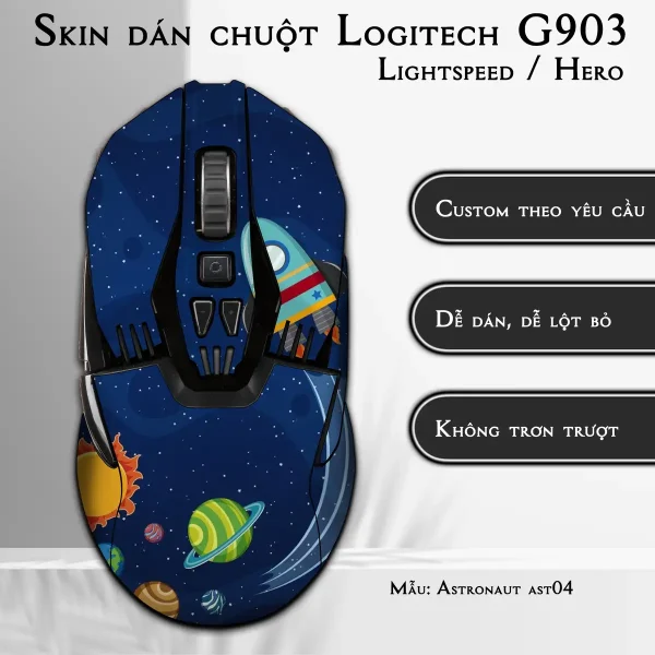Skin dán chuột Logitech G903 mẫu Astronaut ast04
