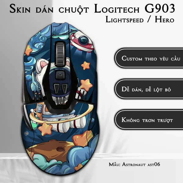 Skin dán chuột Logitech G903 mẫu Astronaut ast06