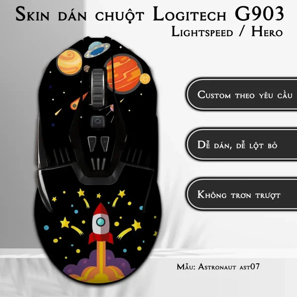 Skin dán chuột Logitech G903 mẫu Astronaut ast07
