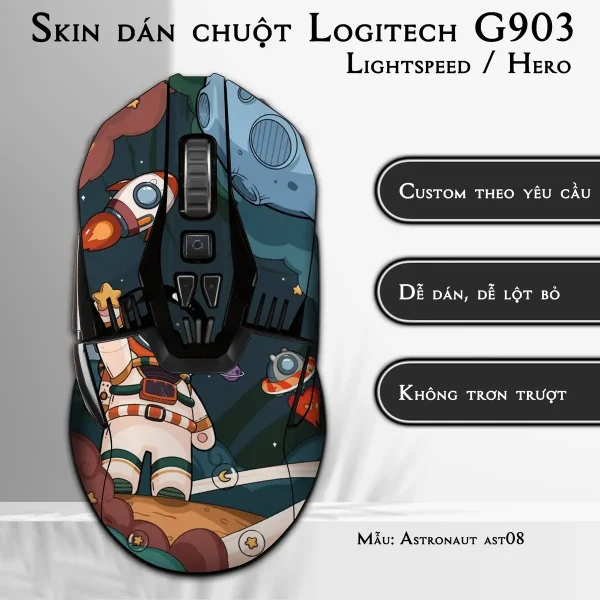 Skin dán chuột Logitech G903 mẫu Astronaut ast08
